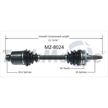 Surtrack Axle Cv Axle Shaft, Mz-8024 MZ-8024